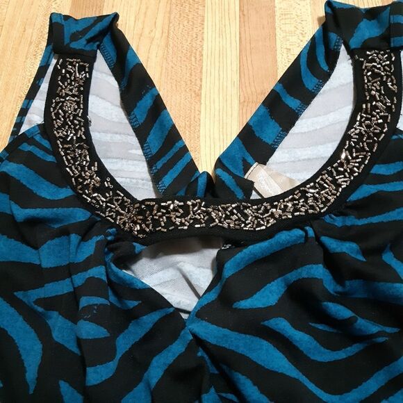 Blue Zebra Print Pennington Blouse size 1XL - Picture 3 of 8
